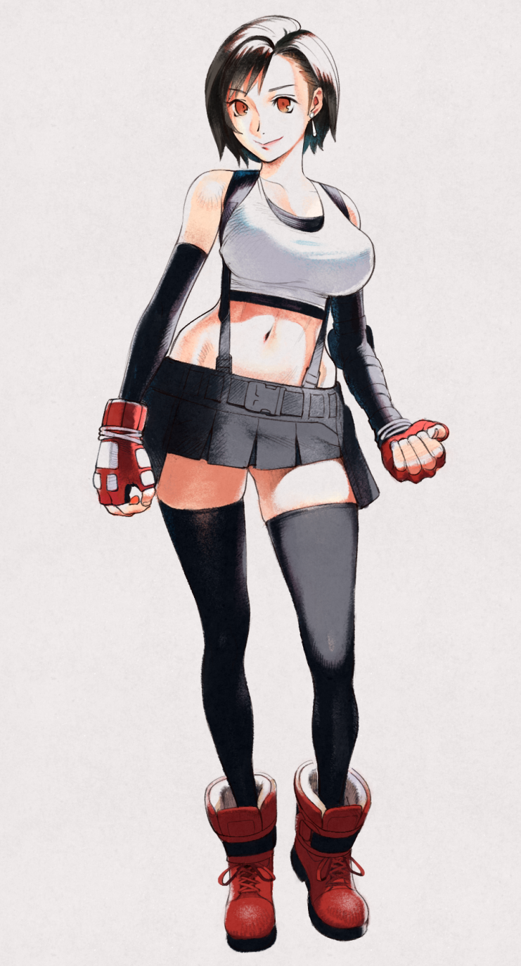 tifa lockhart (final fantasy and 2 more) drawn by conto