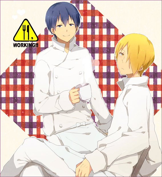 satou jun and souma hiroomi (working!!) drawn by pocky1202