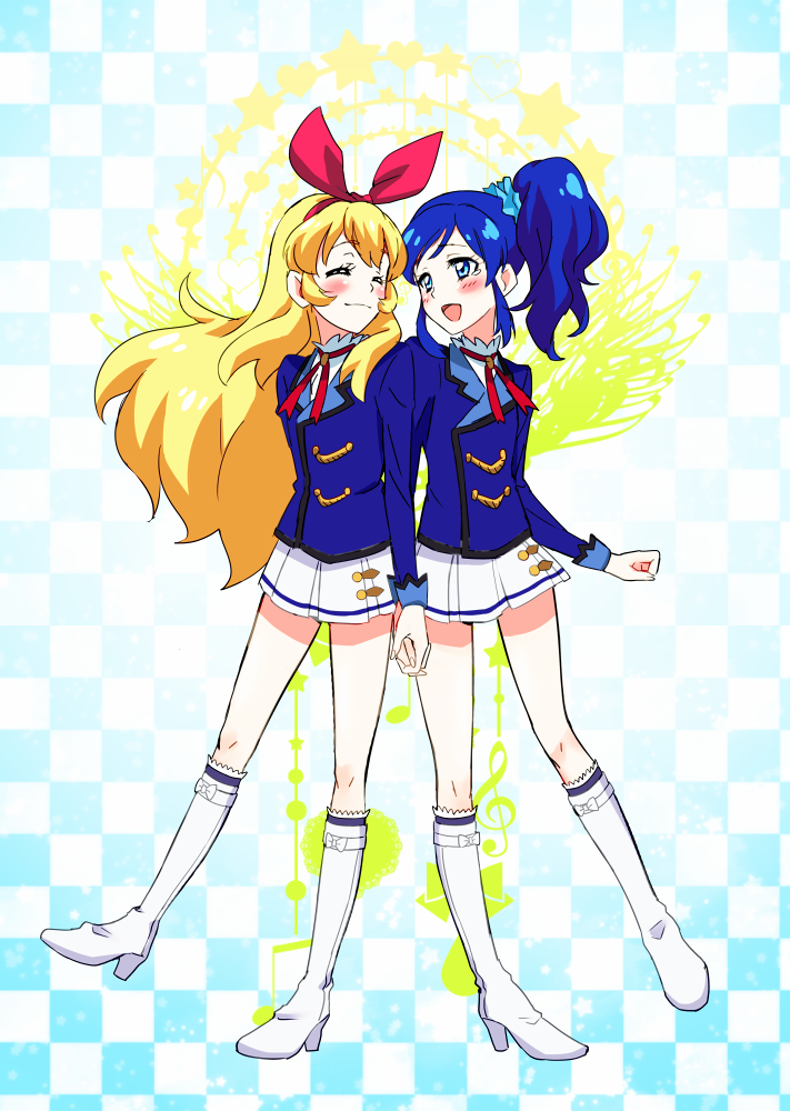 hoshimiya ichigo and kiriya aoi (aikatsu!) drawn by churumi_(grie)