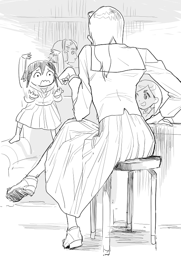 kanamori sayaka, asakusa midori, mizusaki tsubame, and doumeki parker (eizouken ni wa te wo dasu na!) drawn by katsuoboshi