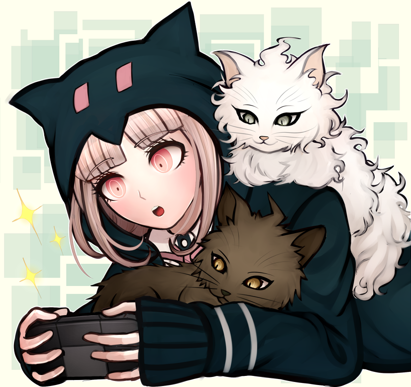 nanami chiaki, komaeda nagito, and hinata hajime (danganronpa and 1 more) drawn by ktokei_(kurokku-tokei)