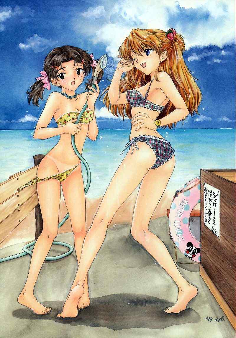 souryuu asuka langley and horaki hikari (neon genesis evangelion) drawn by ozaki_mirai