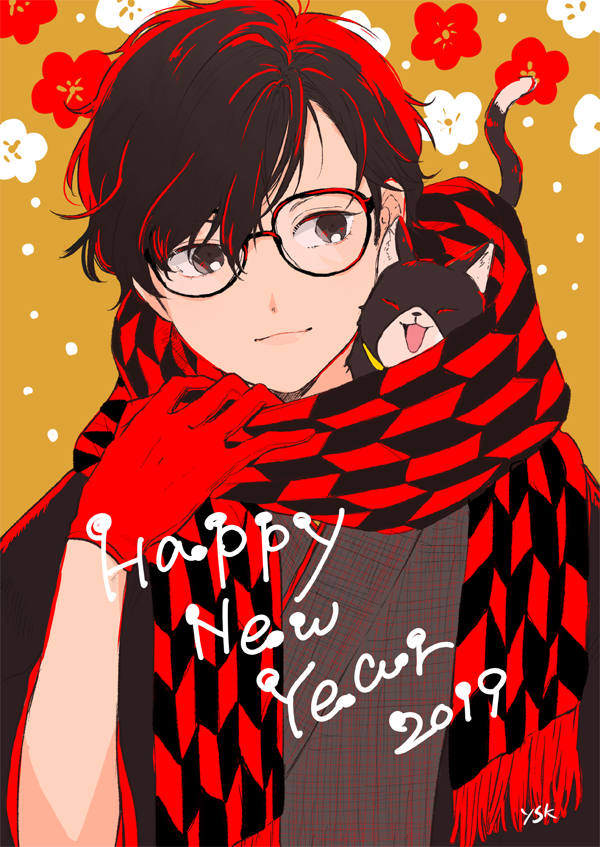 amamiya ren and morgana (persona and 1 more) drawn by yasuu!