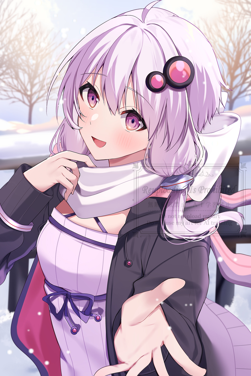 yuzuki yukari (vocaloid and 1 more) drawn by omuretsu