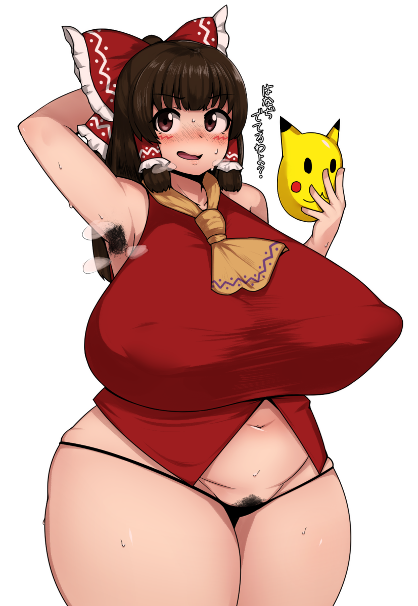 hakurei reimu, pikachu, and kanna (touhou and 2 more) drawn by oozon_(ozon)