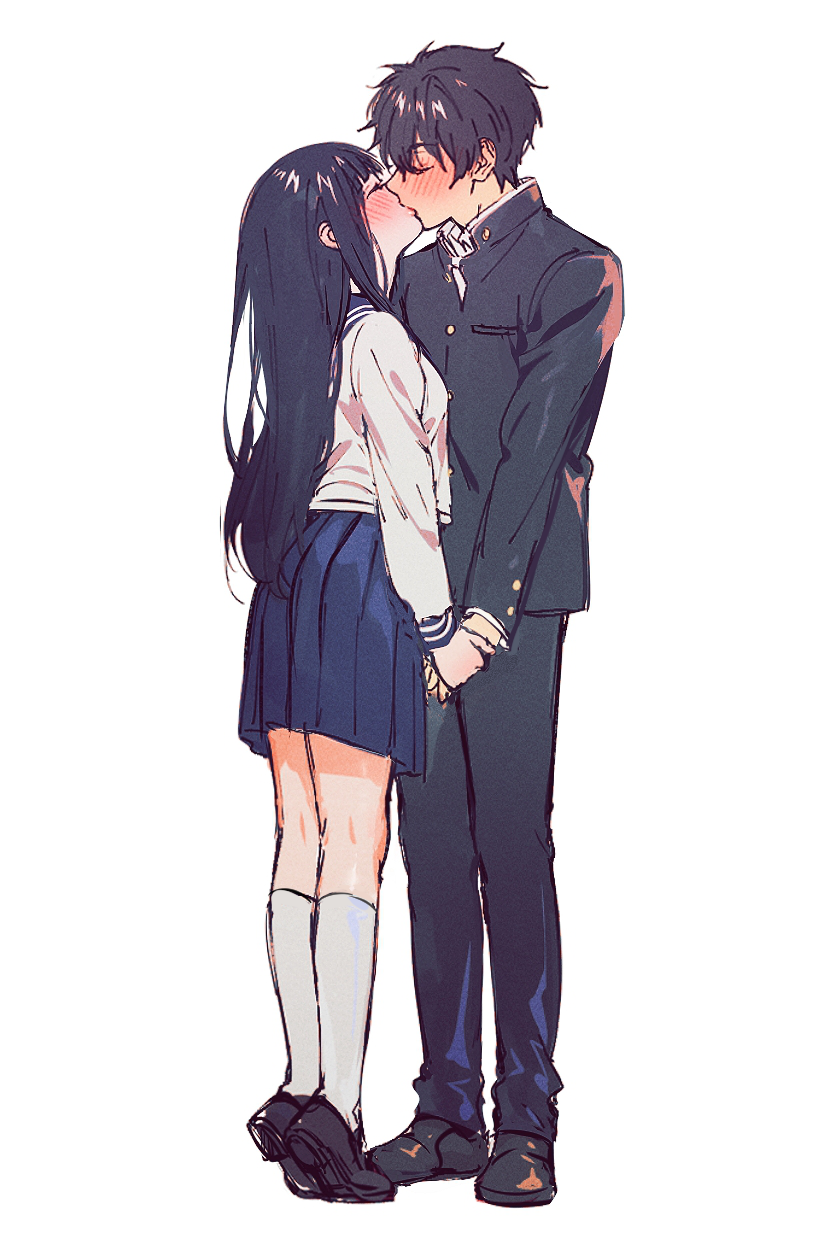 chitanda eru and oreki houtarou (hyouka) drawn by mery_(yangmalgage)