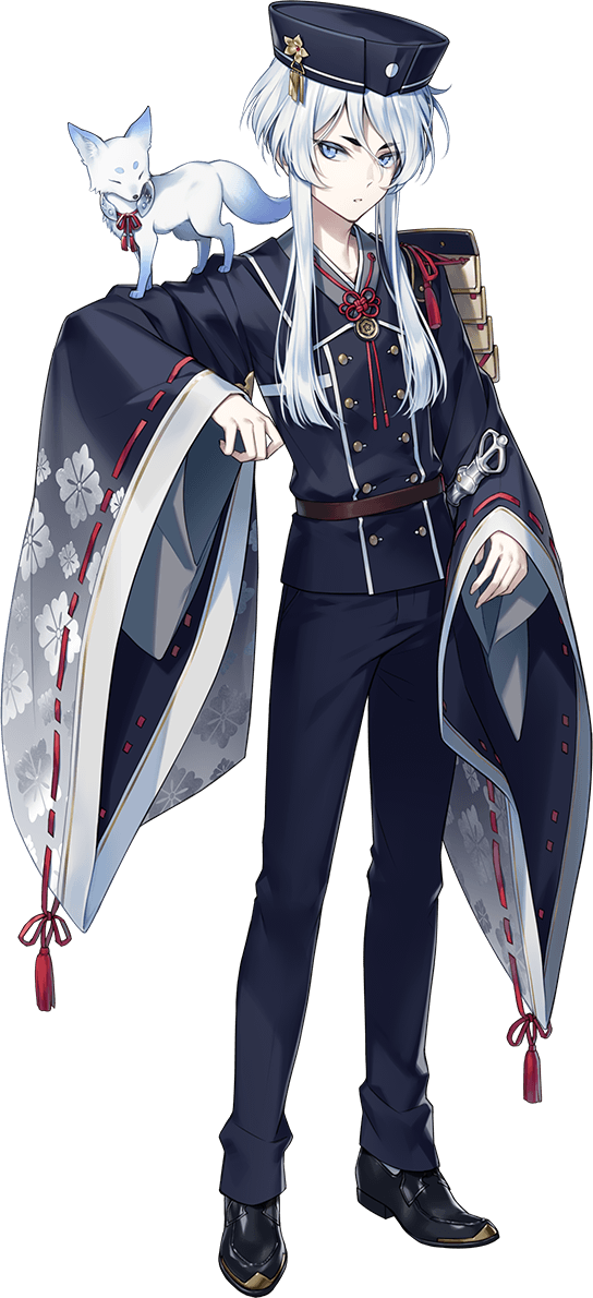 hakusan yoshimitsu and hakusan yoshimitsu's fox (touken ranbu) drawn by nekokan_masshigura