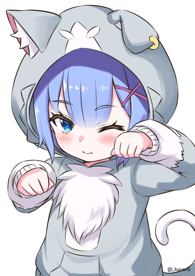 rem and puck (re:zero kara hajimeru isekai seikatsu) drawn by s_(hdru2332)