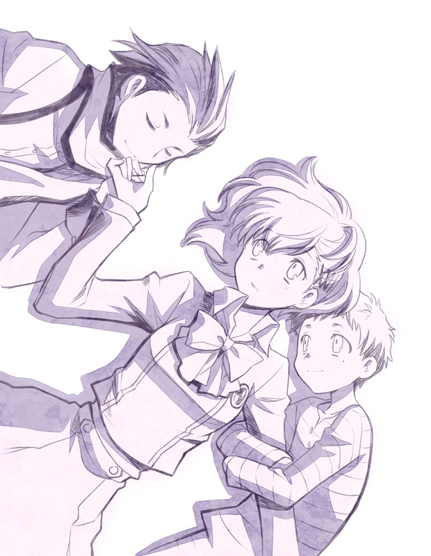 shiomi kotone, mochizuki ryouji, and pharos (persona and 2 more) drawn by miyasumi_(jam_session)