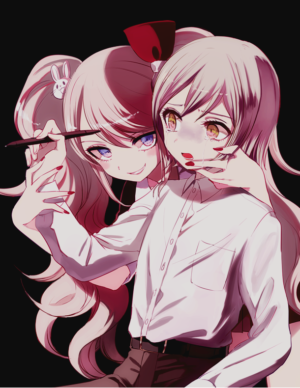 enoshima junko and mitarai ryota (danganronpa and 1 more) drawn by maruino