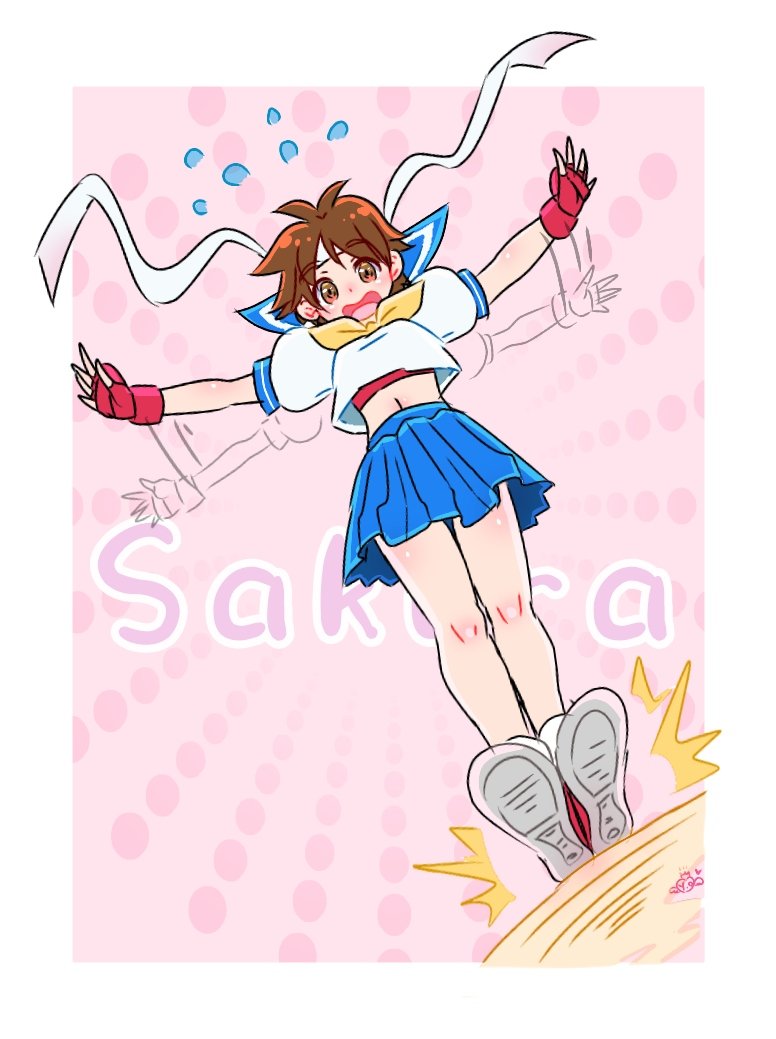 kasugano sakura (street fighter and 2 more) drawn by y.o_(chuchu)