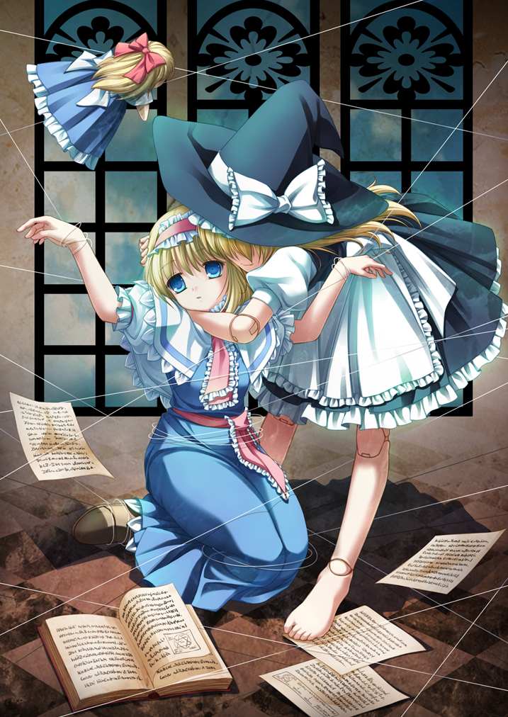 kirisame marisa, alice margatroid, and shanghai doll (touhou) drawn by takatsukasa_yue