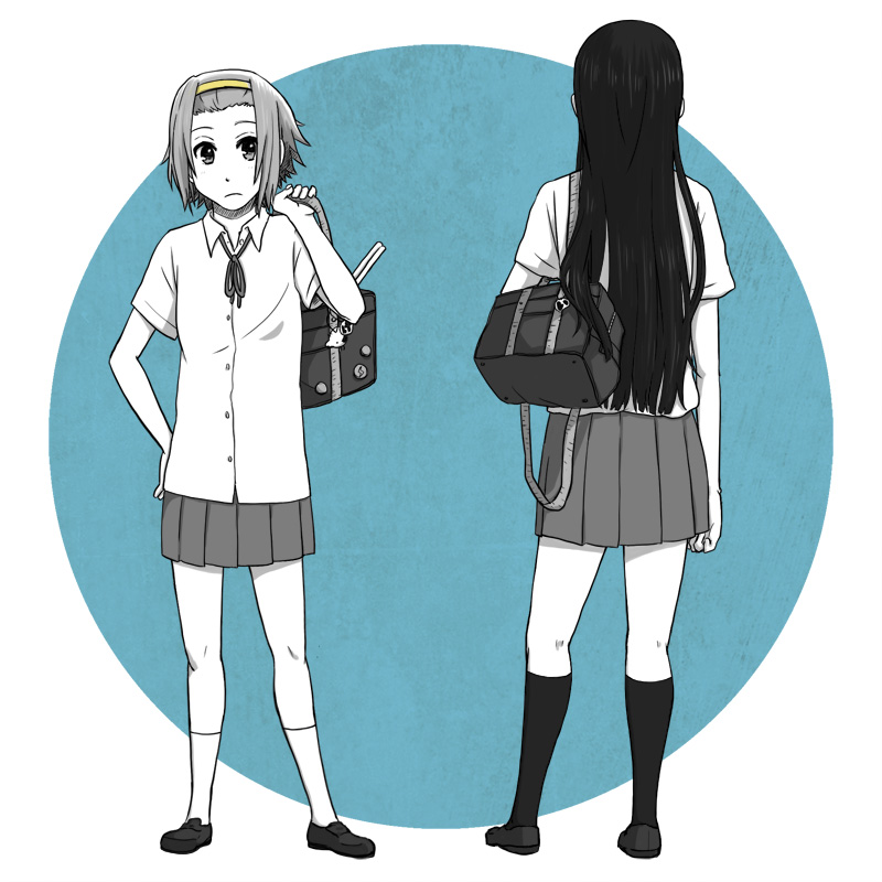 akiyama mio and tainaka ritsu (k-on!) drawn by bonjin