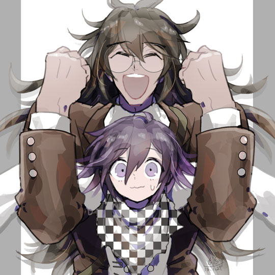 oma kokichi and gokuhara gonta (danganronpa and 1 more) drawn by u_u_ki_u_u