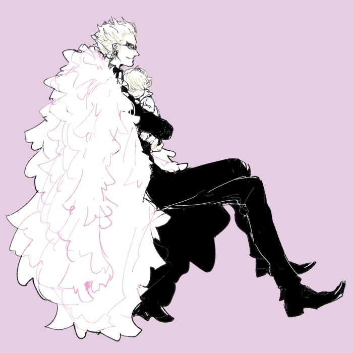 donquixote doflamingo and donquixote rocinante (one piece) drawn by itowo_(itowc)