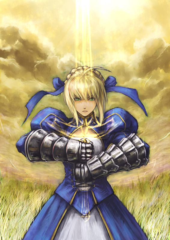 artoria pendragon and saber (fate and 1 more) drawn by masankaku