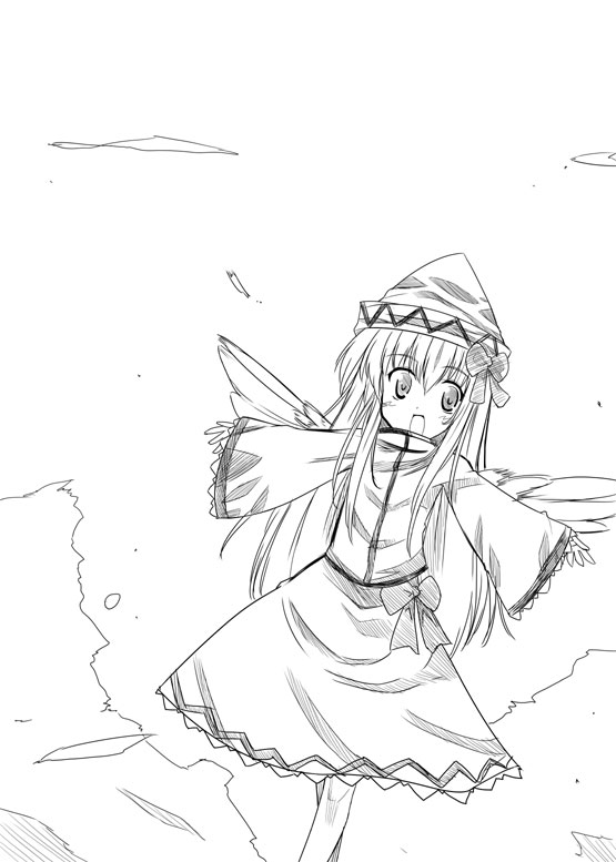 lily white (touhou) drawn by bakushiishi_at and kiku_hitomoji