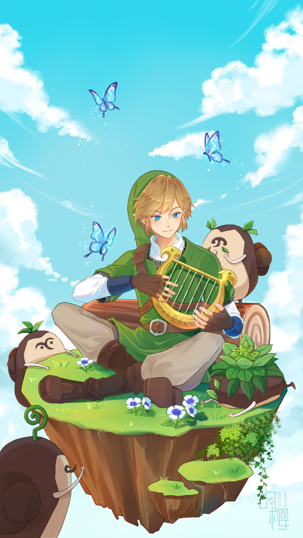 link and machi (the legend of zelda and 1 more) drawn by huan_ying