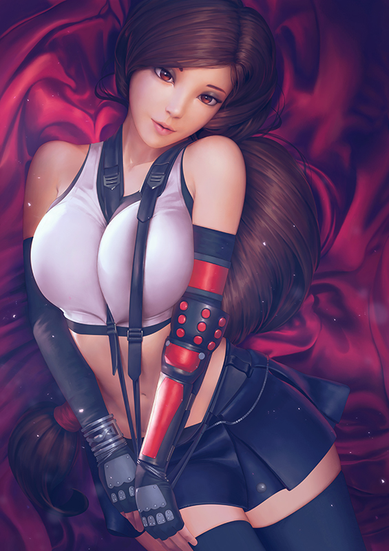 tifa lockhart (final fantasy and 2 more) drawn by misusart
