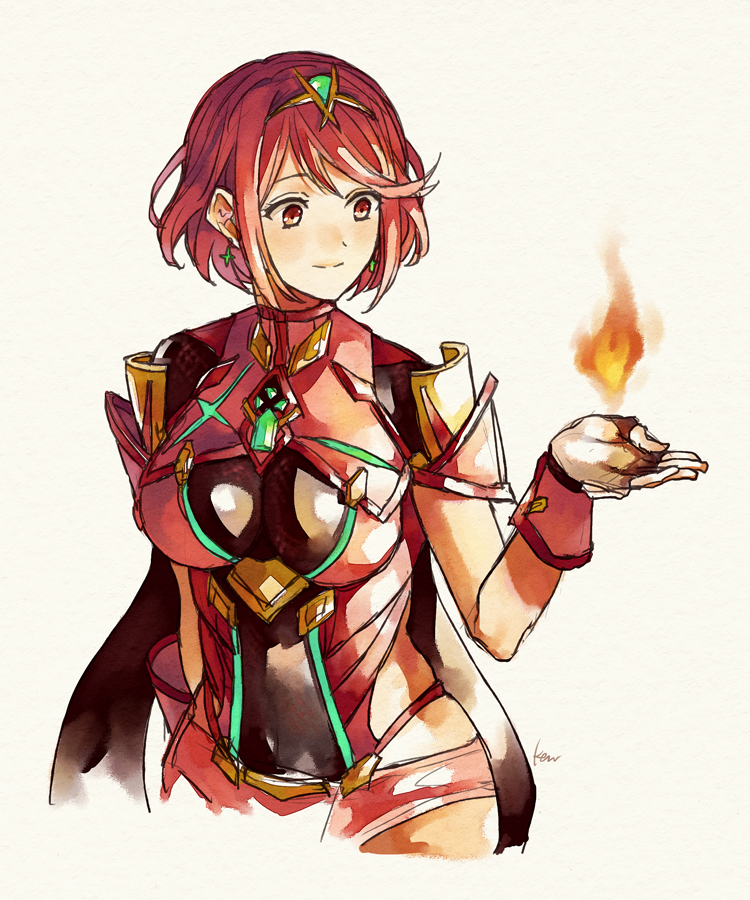 pyra (xenoblade chronicles and 1 more) drawn by akke