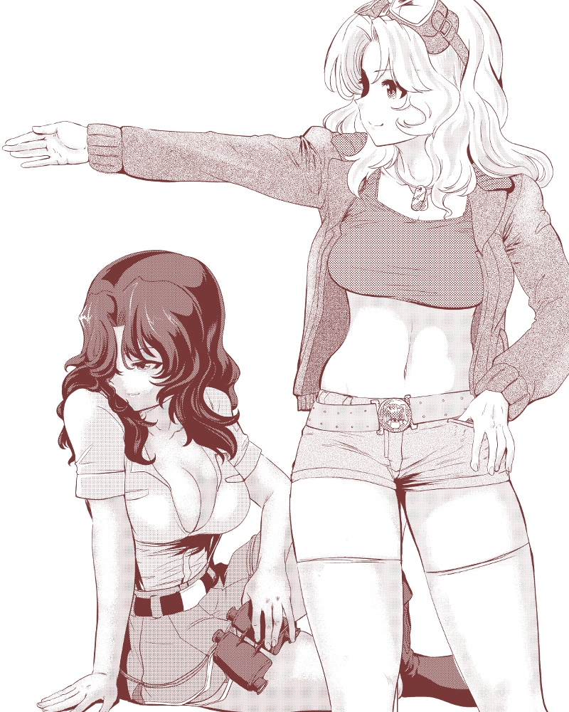 kay and el (girls und panzer) drawn by yoyokkun