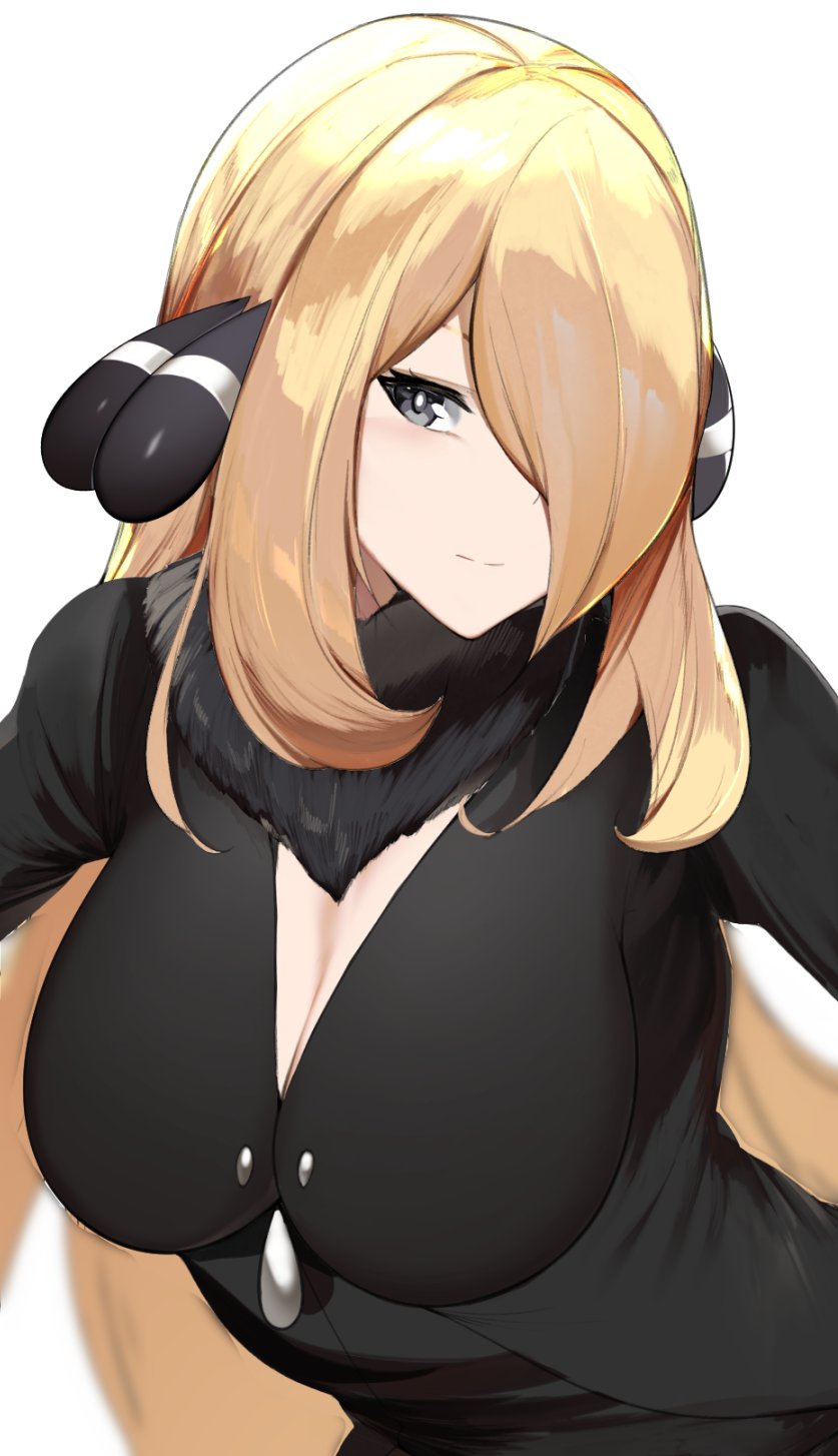 cynthia (pokemon and 1 more) drawn by yuuyuu_(yuuki1771)