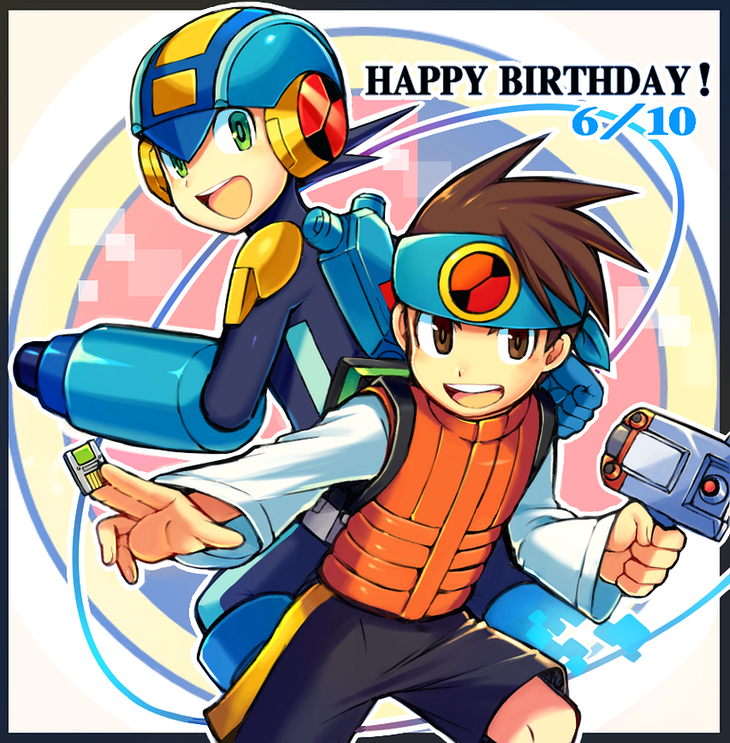 megaman.exe and lan hikari (mega man and 1 more) drawn by iroyopon