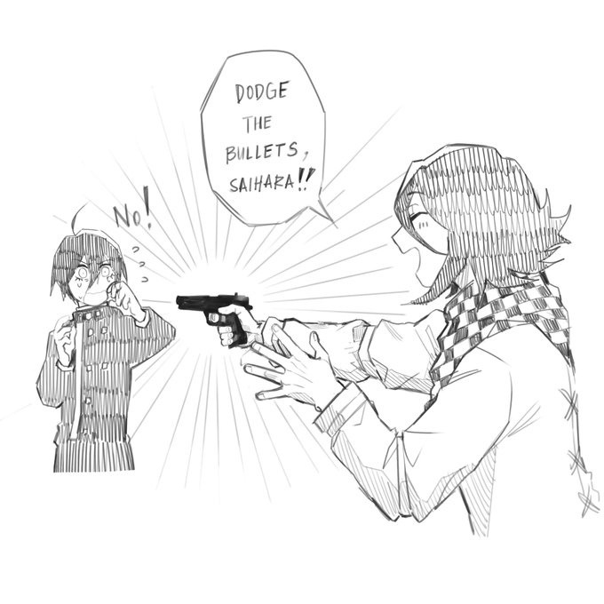 oma kokichi and saihara shuichi (danganronpa and 1 more) drawn by minominoks