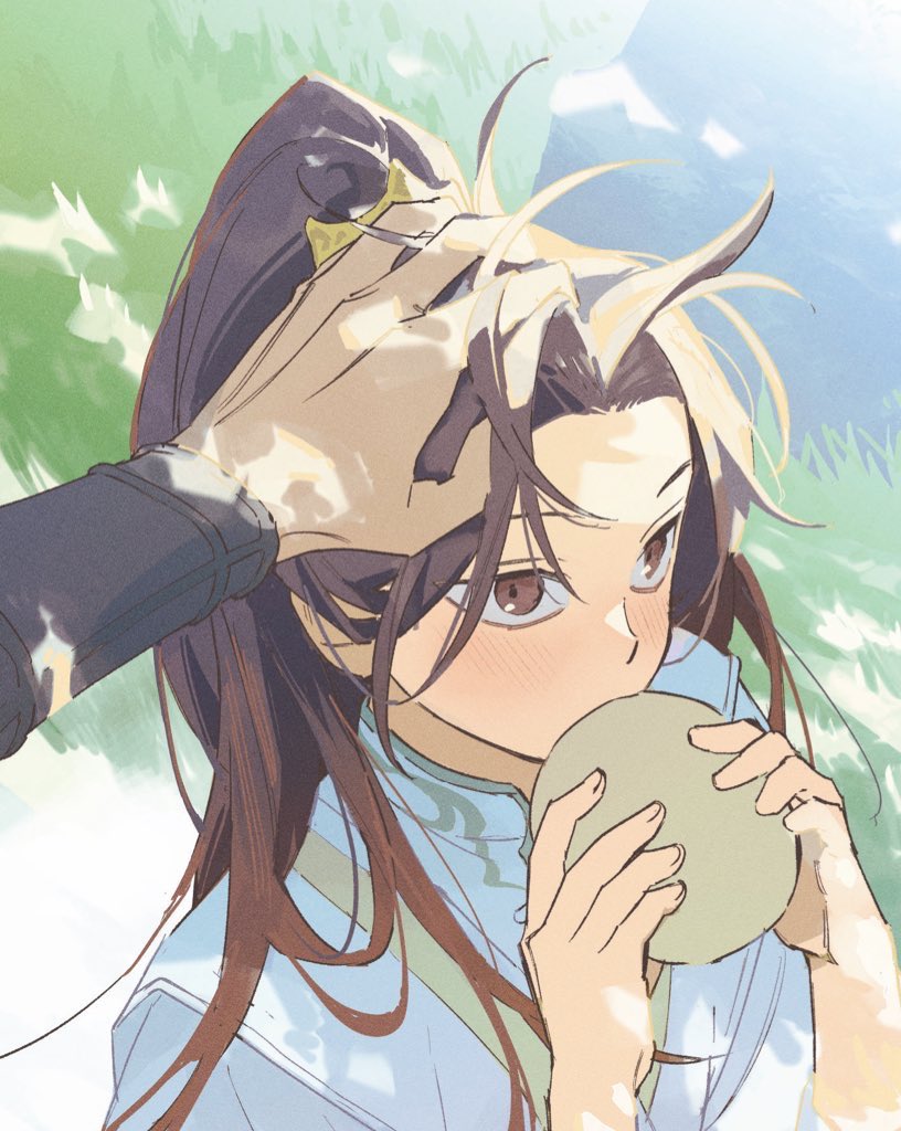 chu wanning, mo ran, and xia sini (erha he ta de bai mao shizun) drawn by garam_lee