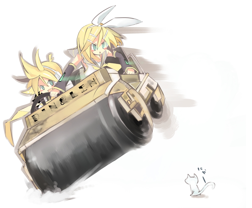 kagamine rin and kagamine len (vocaloid) drawn by kanikama