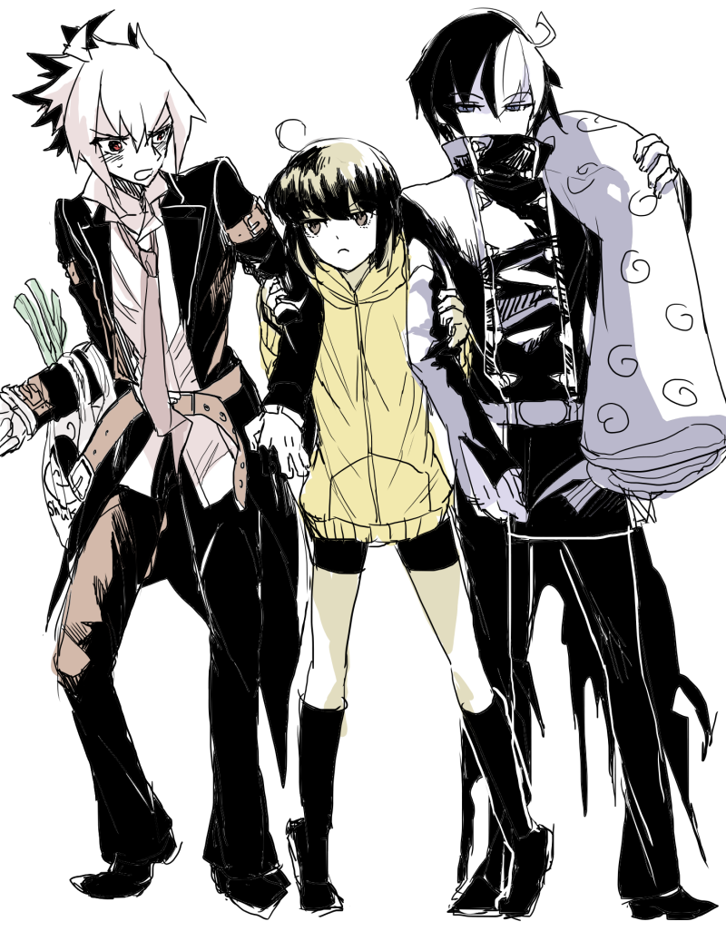 linne, kido hyde, and seth (under night in-birth) drawn by umami_mazu