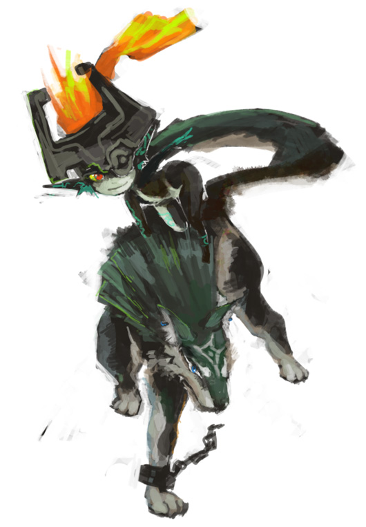 link, midna, and wolf link (the legend of zelda and 1 more) drawn by yo_mo