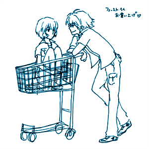 ayanami rei and nagisa kaworu (neon genesis evangelion) drawn by lrk