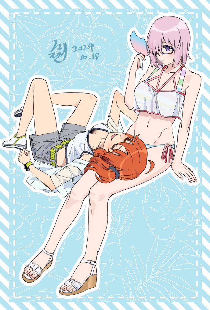 mash kyrielight and fujimaru ritsuka (fate and 1 more) drawn by noko_morokoshi