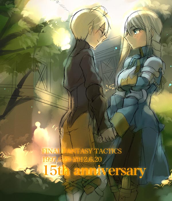 agrias oaks and ramza beoulve (final fantasy and 1 more) drawn by tooka