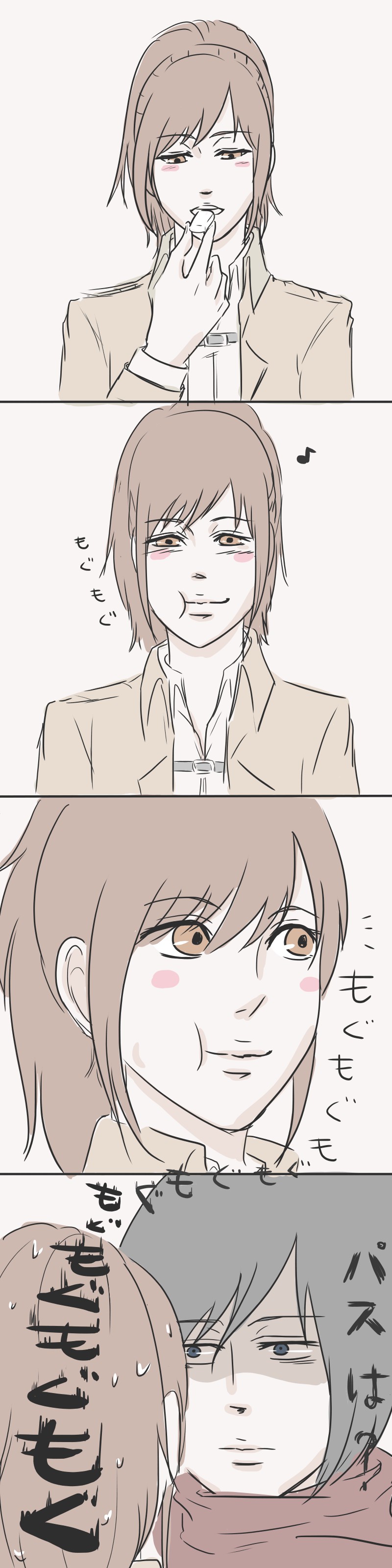 mikasa ackerman and sasha blouse (shingeki no kyojin) drawn by dahliairi