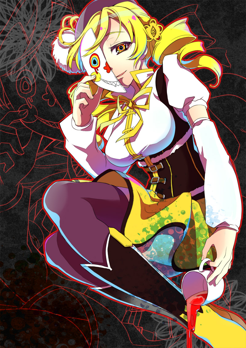 tomoe mami and charlotte (mahou shoujo madoka magica) drawn by pochi_(pochi-goya)