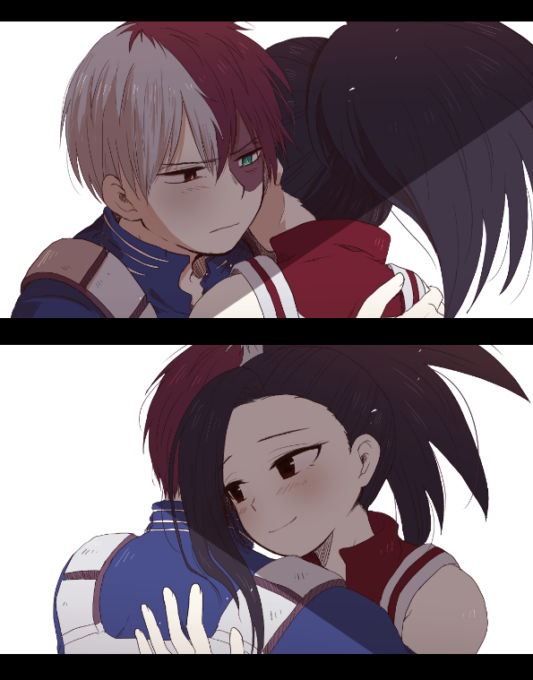 todoroki shoto and yaoyorozu momo (boku no hero academia) drawn by yuuzatta