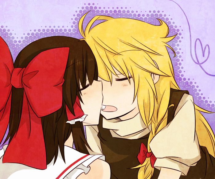 hakurei reimu and kirisame marisa (touhou) drawn by yuuta_(monochrome)