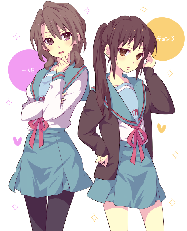 kyonko and koizumi itsuki (suzumiya haruhi no yuuutsu) drawn by cocchi
