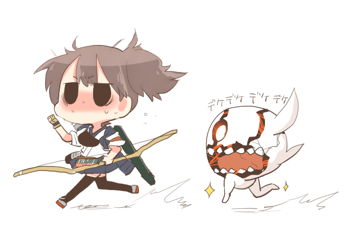 kaga and floating fortress (kantai collection) drawn by rebecca_(keinelove)