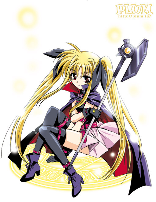 fate testarossa and bardiche (lyrical nanoha and 1 more) drawn by kanna_(plum)