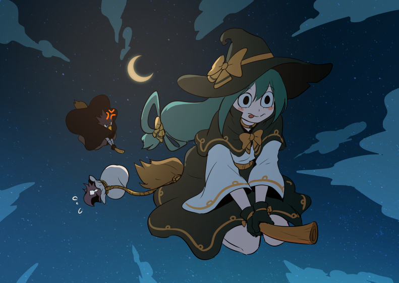 asui tsuyu, tokoyami fumikage, and dark shadow (boku no hero academia) drawn by imjayu
