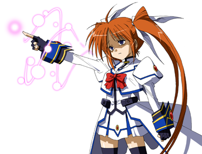 takamachi nanoha (lyrical nanoha and 1 more) drawn by maso_(ascii_art)