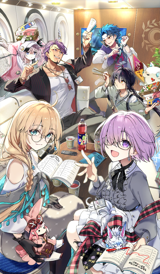 mash kyrielight, tamamo, cu chulainn, archer, tamamo cat, and 8 more (fate and 1 more) drawn by carimarica