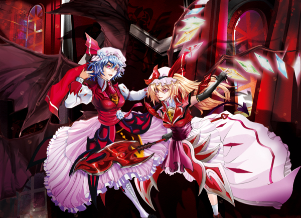 remilia scarlet and flandre scarlet (touhou and 1 more) drawn by akechi_hidenori
