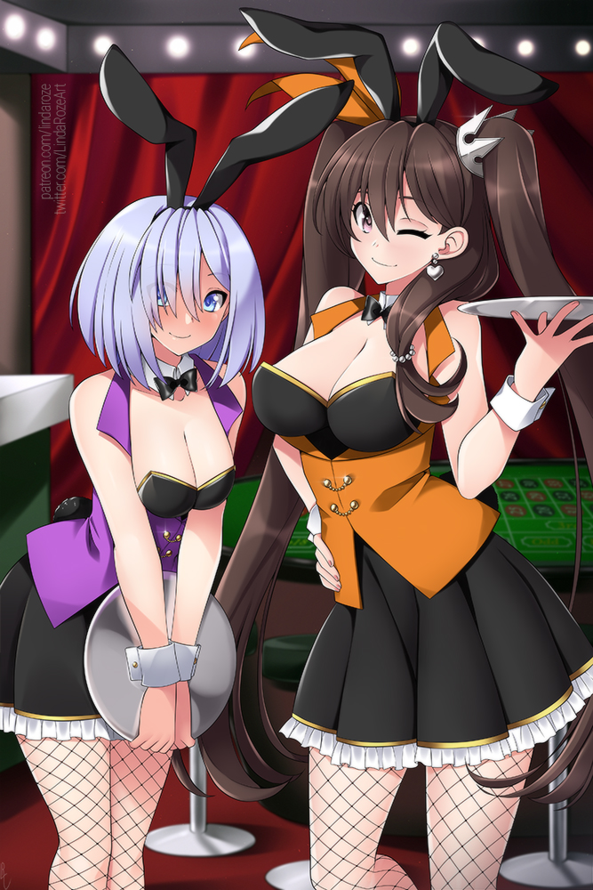 lily hopes and shina ninomiya (death end re;quest) drawn by lindaroze