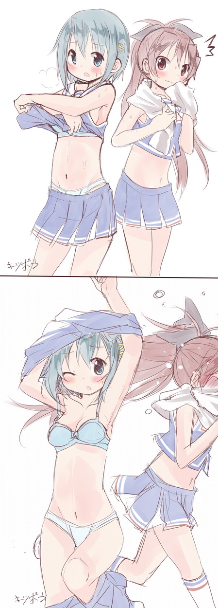 miki sayaka and sakura kyoko (mahou shoujo madoka magica) drawn by gleision_adain
