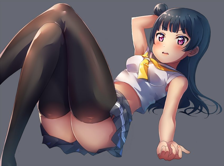 tsushima yoshiko (love live! and 1 more) drawn by usamaru67pi
