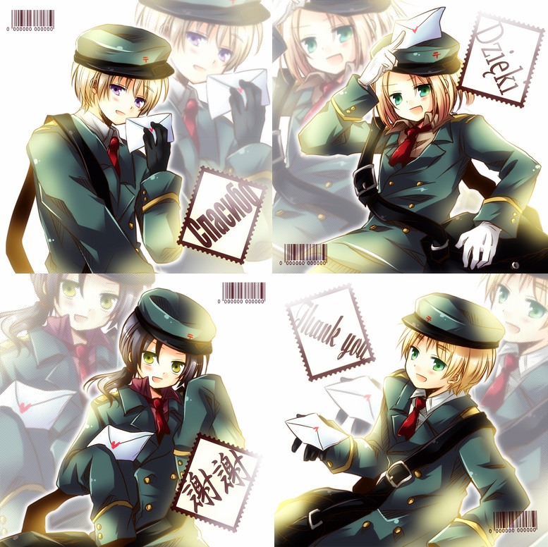 united kingdom, russia, china, and poland (axis powers hetalia) drawn by aplerichi